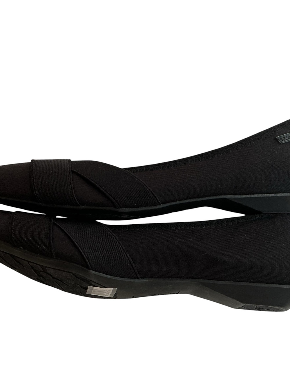 Anne Klein IFLEX Black Fabric Pointed Toe Flats Criss Cross Stretch Womens 7.5M - Picture 5 of 8